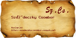 Szádeczky Csombor névjegykártya