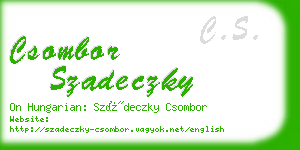 csombor szadeczky business card